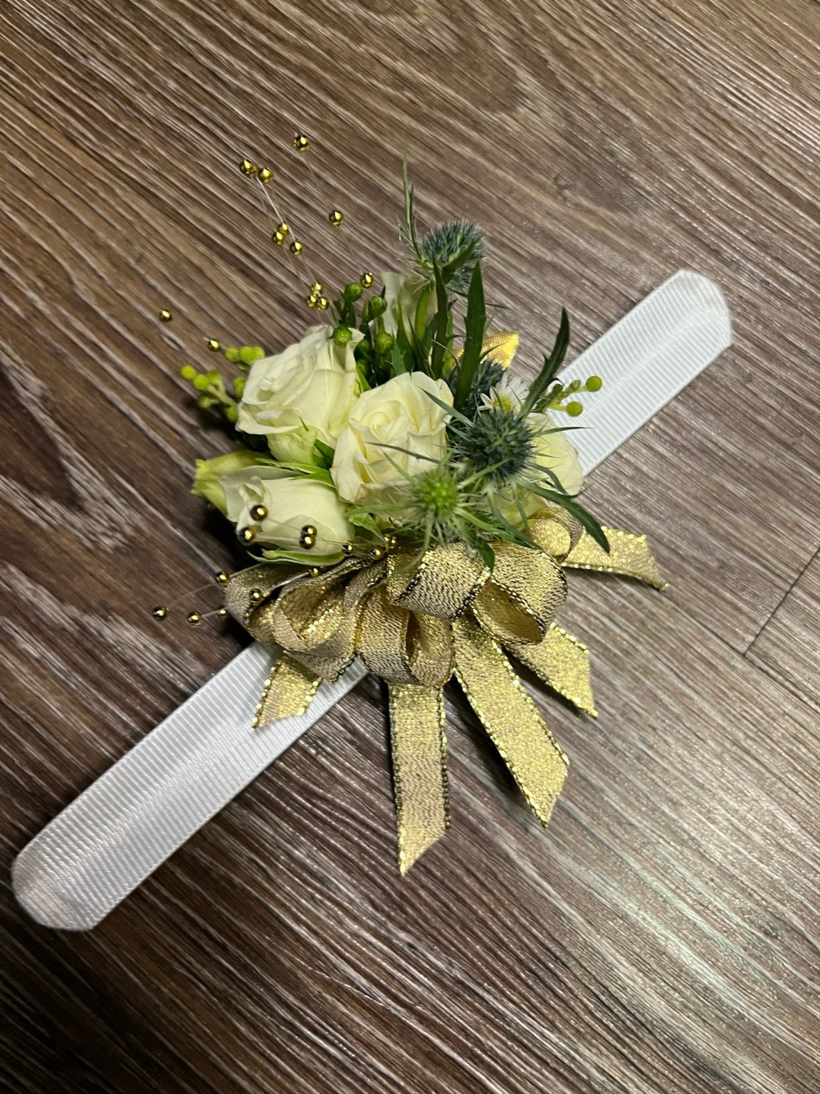 Golden Ivory Corsage